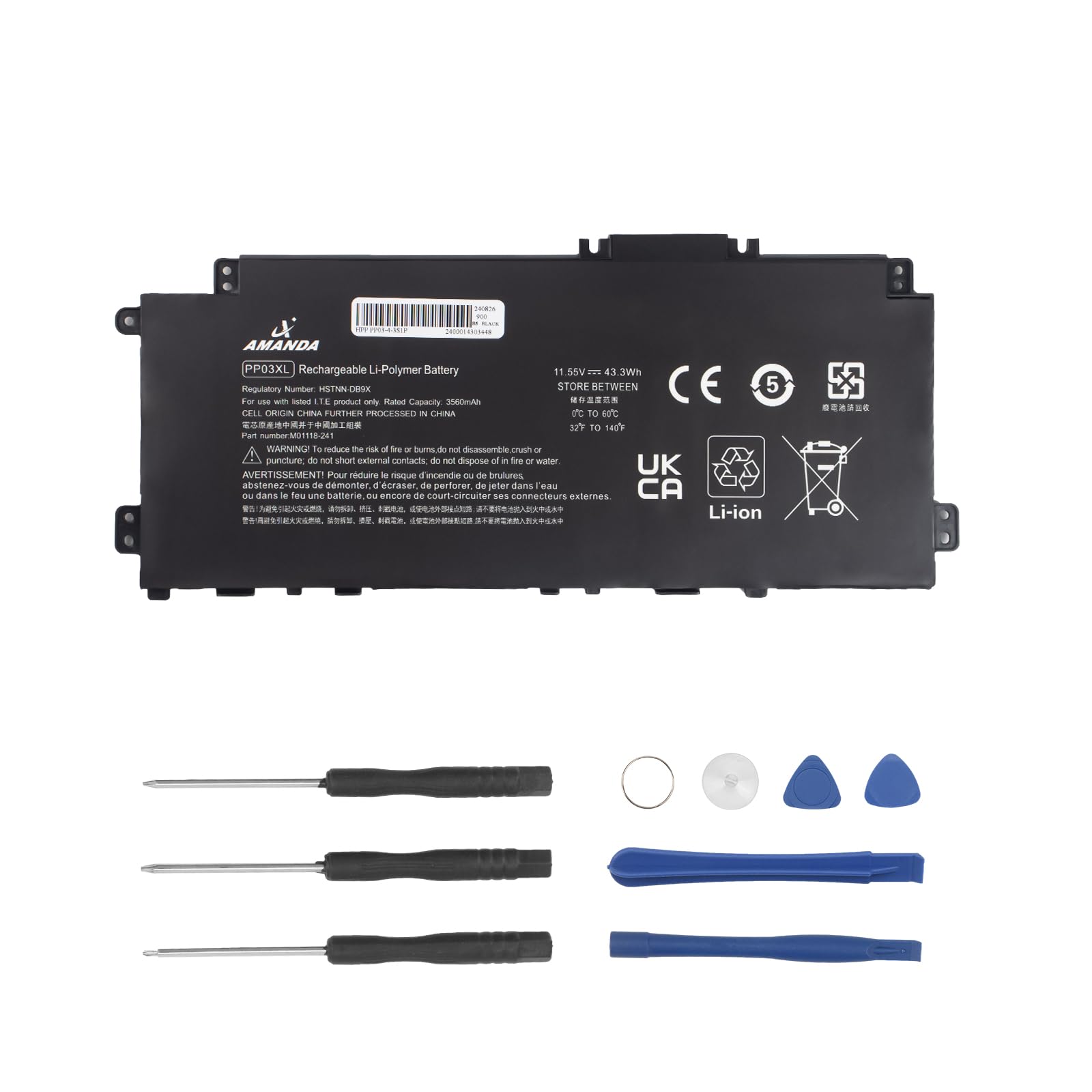 Amazon.com: A AMANDA M01118-421 PP03XL PV03XL Laptop Battery for