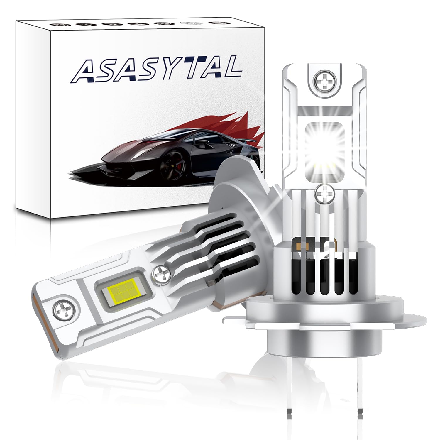 Ampoules H7 LED, DC12V 70W +300% de Luminosité, 6500K Blanc Frais Phares LED H7 Voiture Bouche d'origine 1: 1 Mini Design pour Halogène à Moto Auto Kit de Conversion, 2 Ampoules
