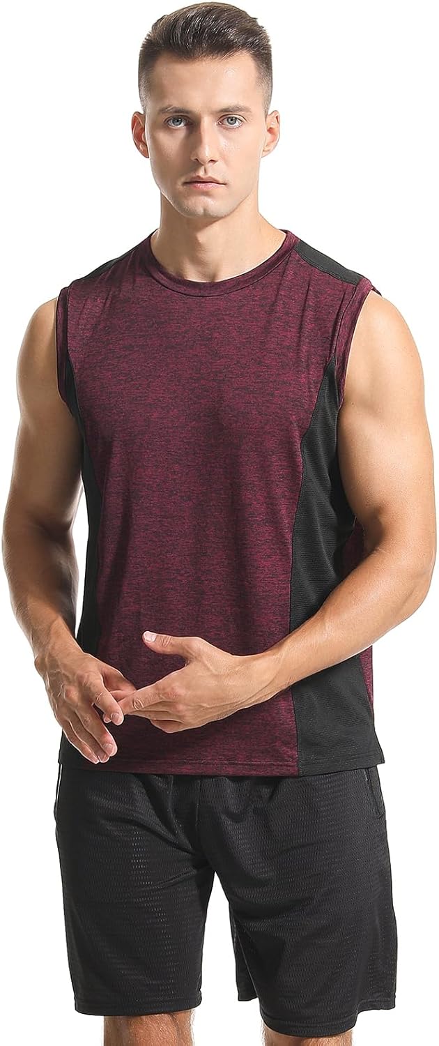 Vislivin Men's 4 Pack Tank Tops Sleeveless Workout Quick Dry Shirts Gym Muscle Shirts Athletic Bodybuilding Tee - Image 2