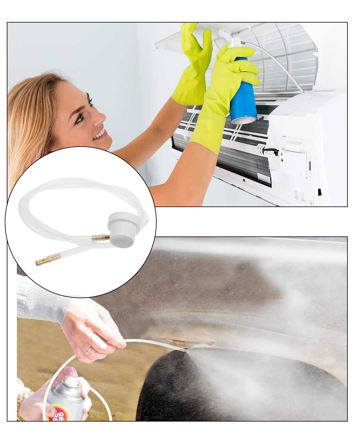 4 Pezzi Prolunga per Bombole Spray 50cm con Ugello - Accessorio Ideale per Pittura e Manutenzione, Soluzione Pratica per Spazi Stretti e Superfici Difficili da Raggiungere