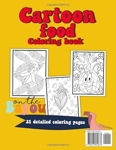 Cartoon food coloring book: hilarious hand-drawn designs