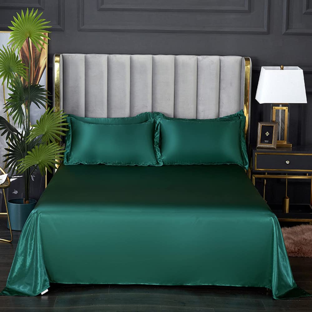 Drap de lit fausse soie anti-frottement satin doux 240x270cm pour préserver la peau