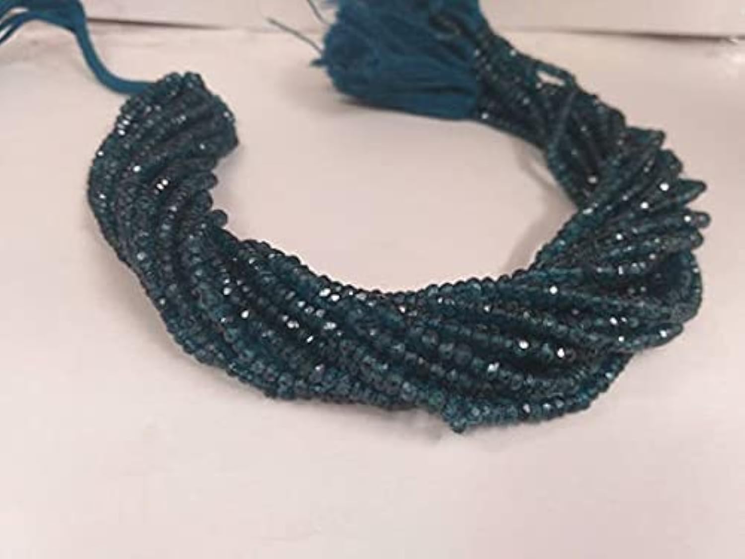 Topaze bleu de Londres perles rondelles facettées 4mm pour création bijoux DIY