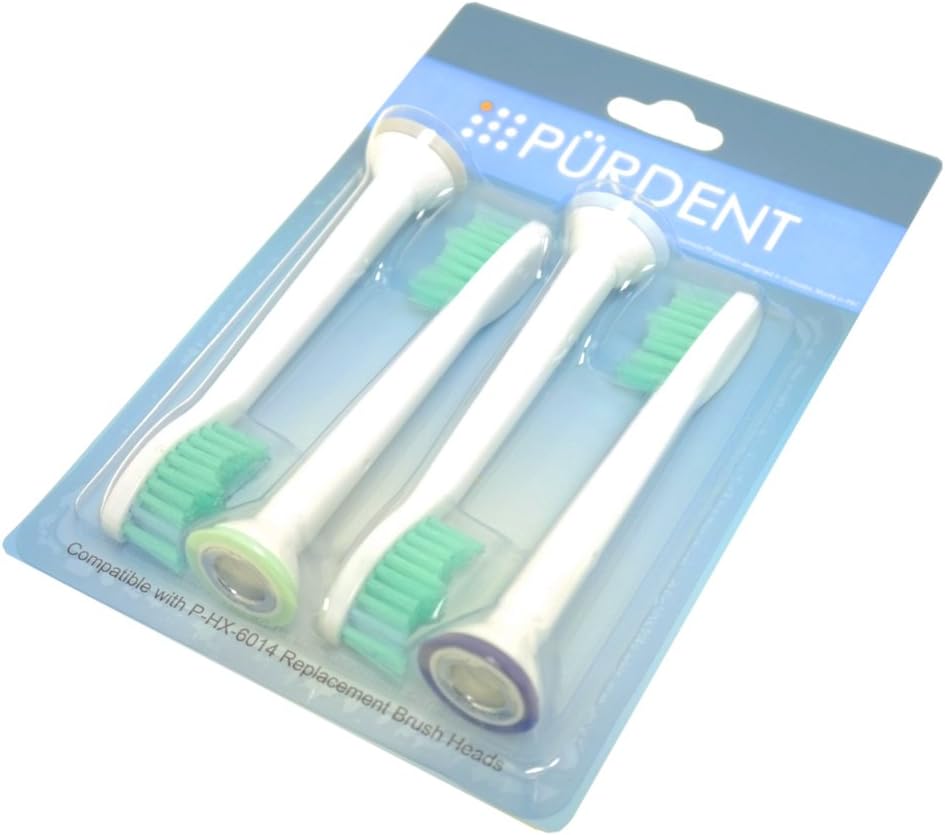 Purdent Electric Tooth Brush Heads Generic Replacement for Philips SONICARE PRO RESULTS Soft Bristles 4pcs