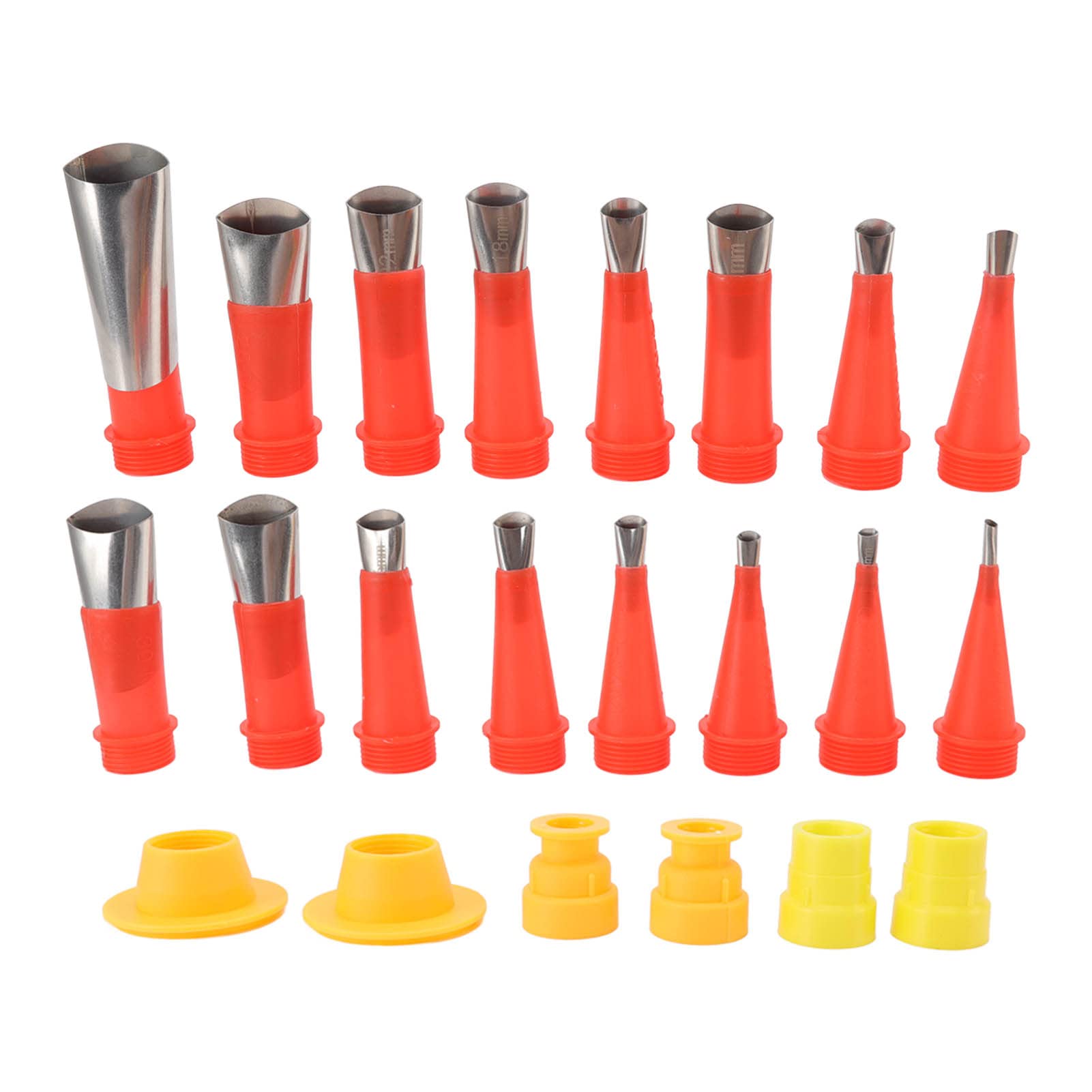 CHICIRIS Caulking Finisher Kit, 16 Piece Stainless Steel Caulking Nozzle Applicators with 6PCS Connection Bases Replacement