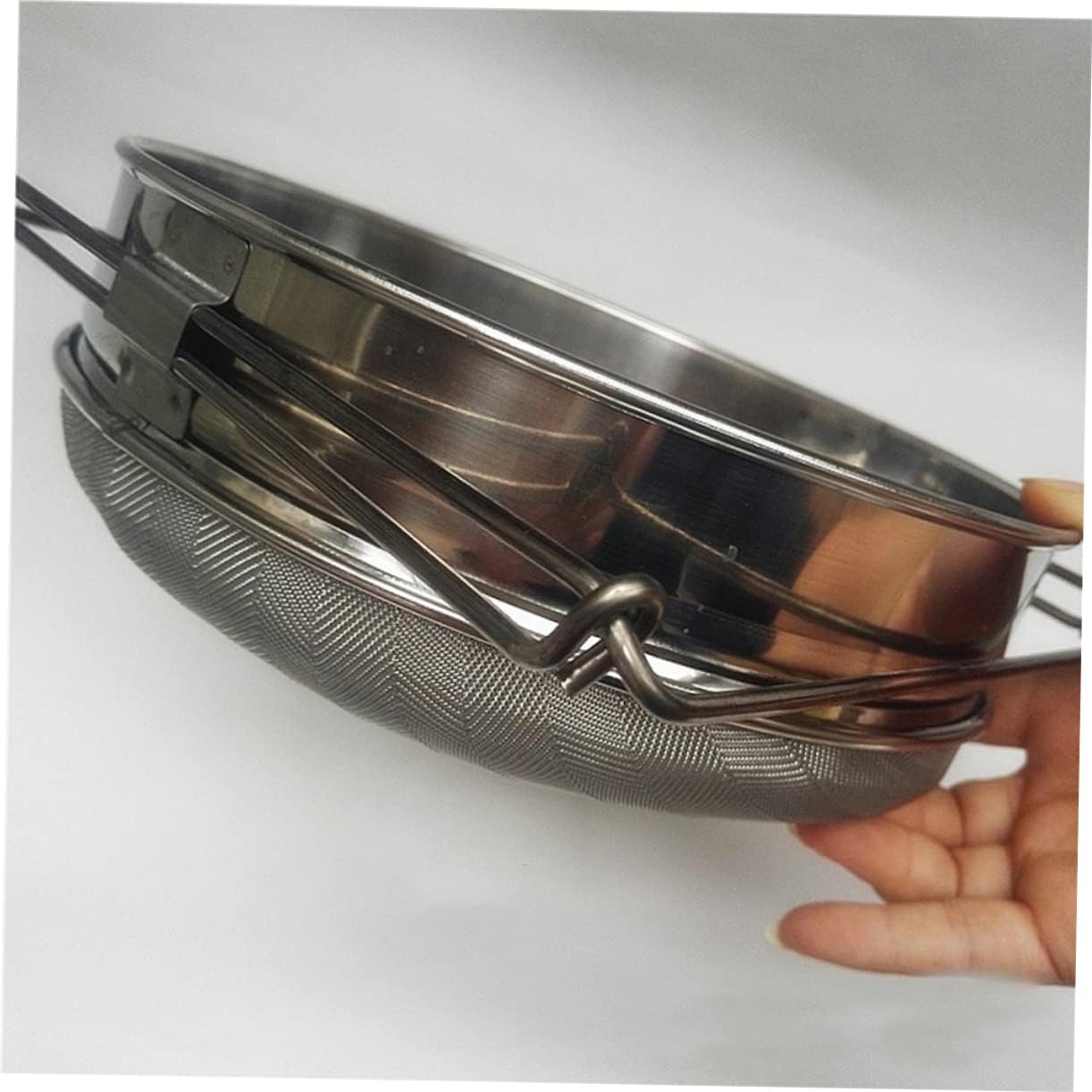 Unomor Strainer Double Sieve Stainless Steel Mesh Filter Beekeeping Filter Strainer 24cm x 10cm