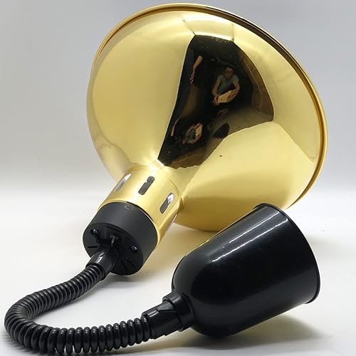Miniatura 5 de Lámpara colgante de calor de alimentos infrarrojos Calentador de alimentos Fry Luz de calefacción 250W con cable retráctil (Dia29 cm (oro))
