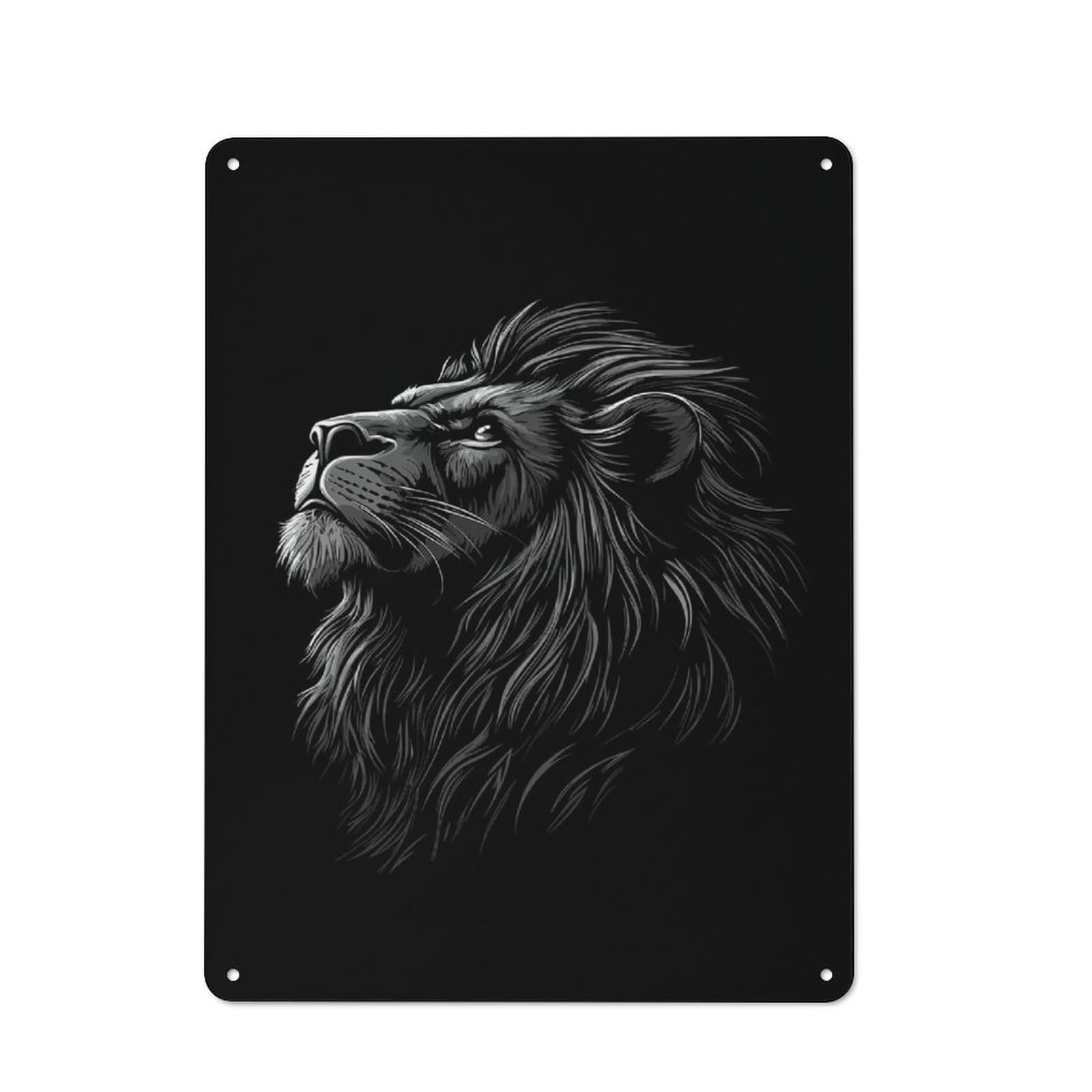Junmoney Style-11 Majestic Lion Printed Metal Sign 40X30cm For Bar Or Restaurant, New Home Wall Decor For Hospitality Decor Collectors
