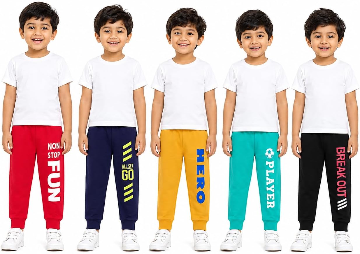 NammaBaby Cotton Pajama Pants with All Over Print for Boys and Girls (Multicolor Designs)(Regular Fit)(Pack of 5)