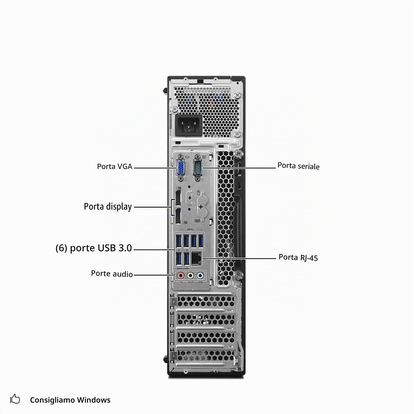 Lenovo ThinkCentre M900 SFF Desktop Computer PC, Intel Core i5-6500, 8 GB RAM, SSD da 256 GB, WiFi, Bluetooth, tastiera US, Windows 11 Pro (ricondizionato)