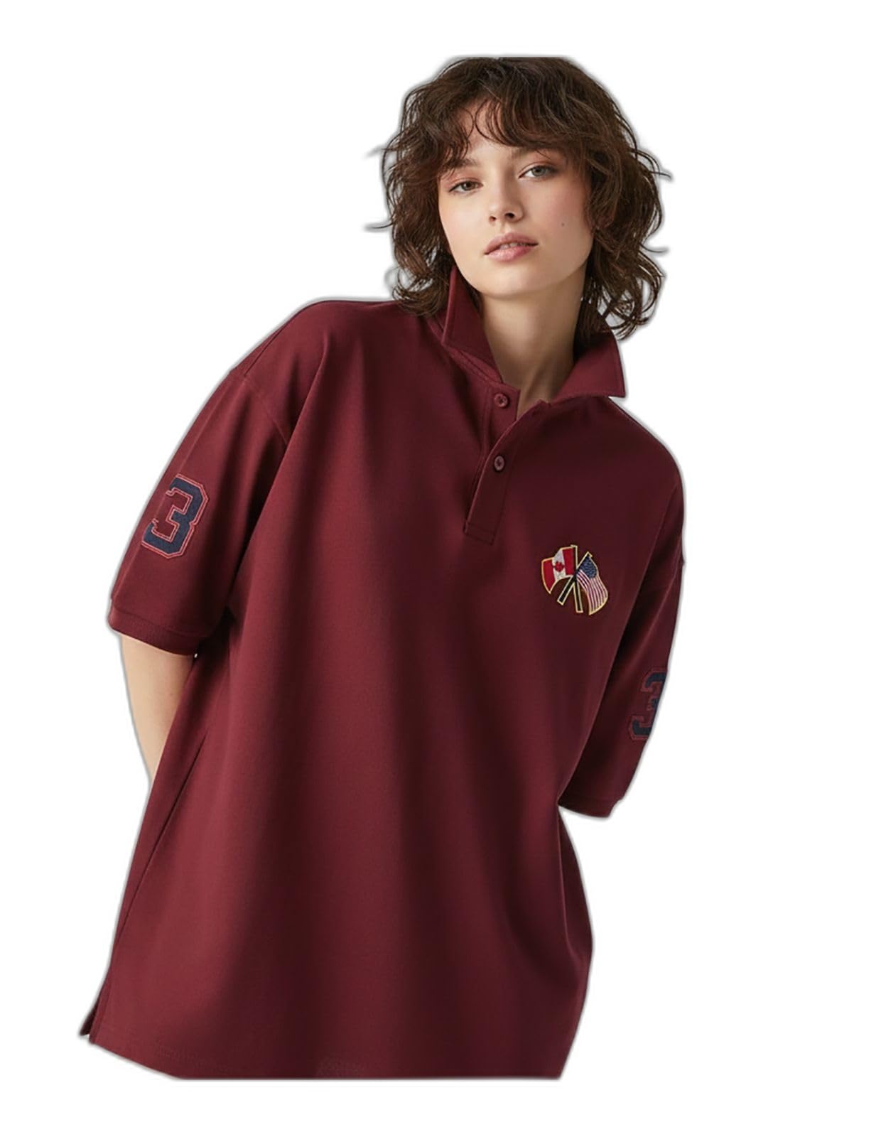 ain6 Merriment Printed Women Polo Neck Maroon T-Shirt (WOM1003-Maroon_L)_PT-picture-41
