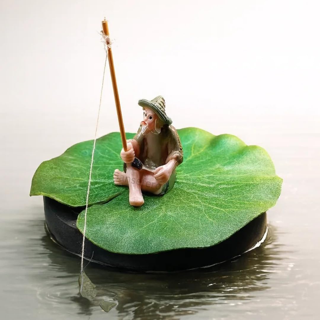 Floating Mini Cute Fisherman for Aquarium Fish Tank Decorative Simulation Ornaments Toy for Aquarium Decoration (Fisherman)-image-4