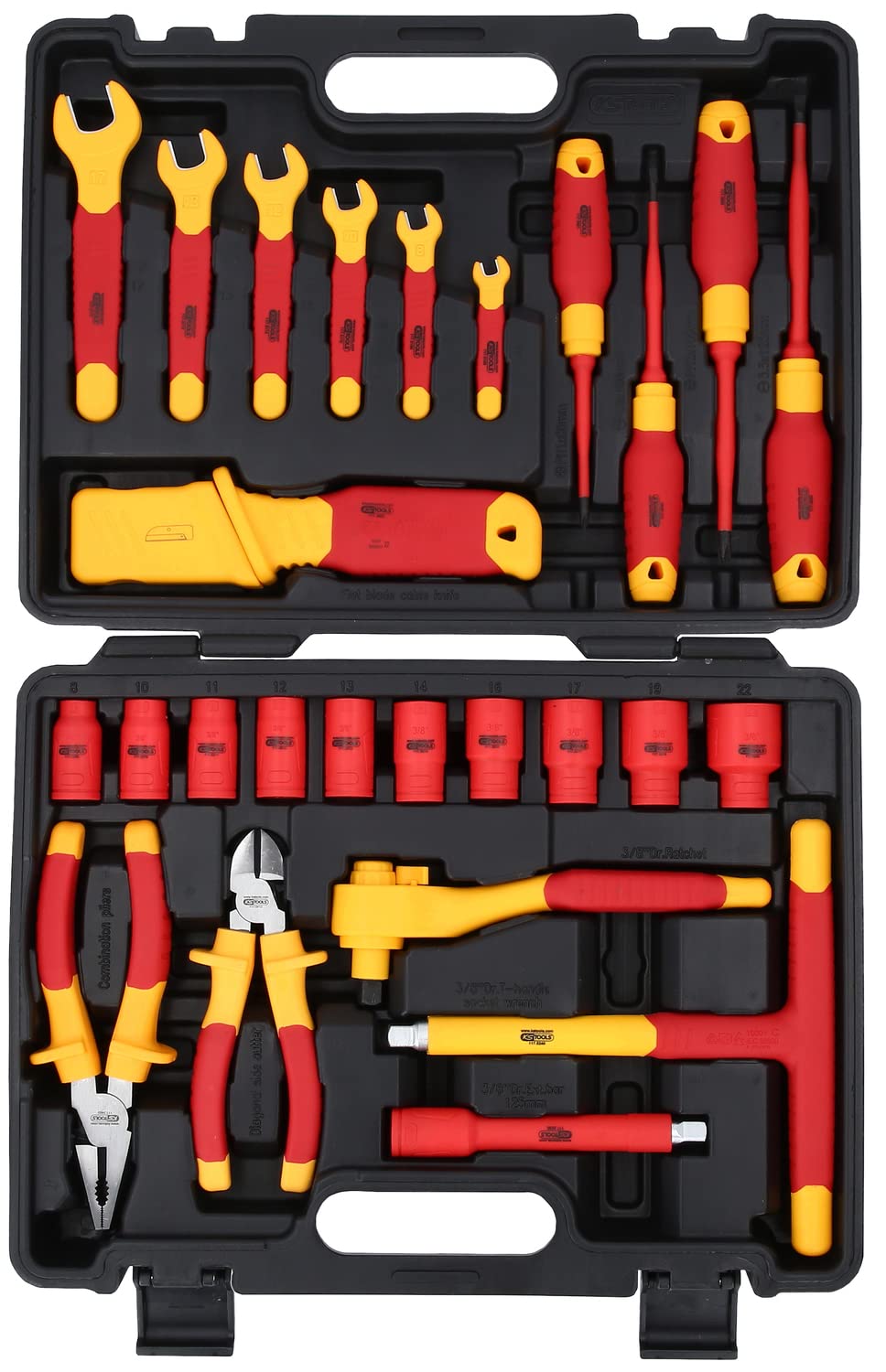 KS TOOLS Isolierter Werkzeug-Satz für Hybrid- und Elektrofahrzeuge, 26-tlg | Para vehículos híbridos y eléctricos, de 26