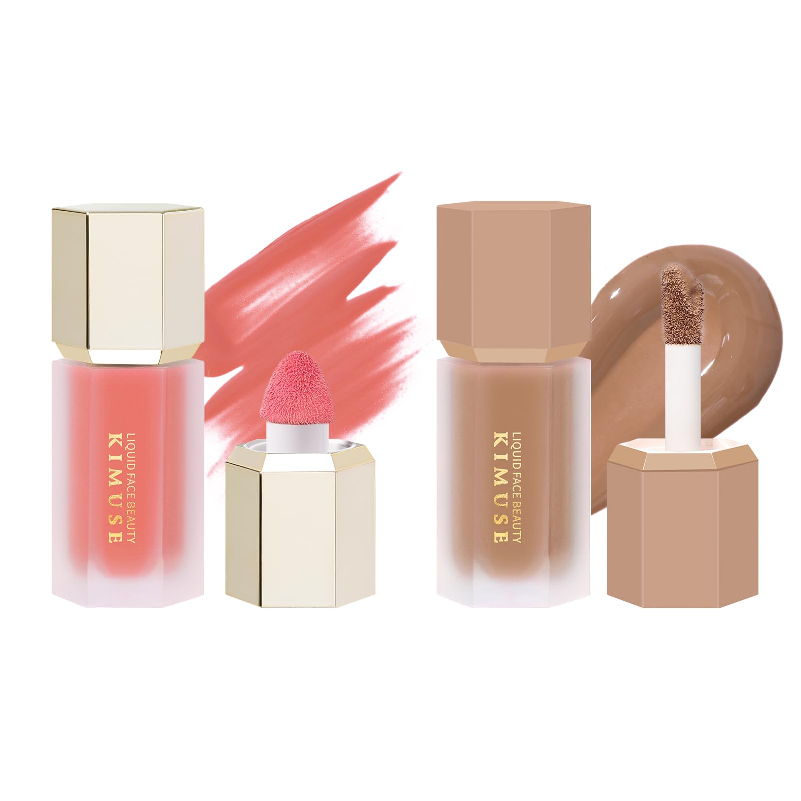 KIMUSE Liquid Blush & Weightless, Long-Wearing, Smudge Proof, Natural-Looking, Dewy Finish Liquid Contour Stick