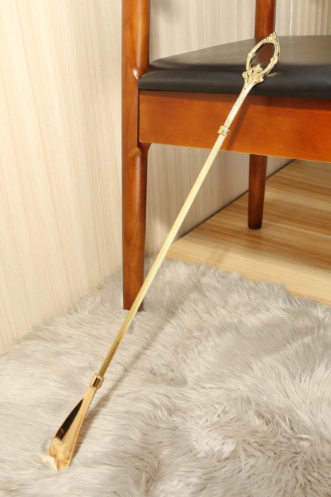 Calzascarpe Lungo per Anziani Calzascarpe Semplice in Ottone Manico Lungo con Ganci in Corno Ottimo Regalo per Gli Amici per Le Vacanze e L'inaugurazione della Casa Classic