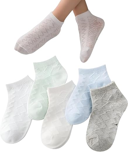 MOMISY 5 Pairs Baby Girl Boys Tube Socks Toddlers Infant Solid Color Ankle Socks Stretch Baby Socks