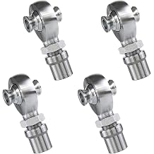 1 1/4 Heim Joints Rod End Kit, 1.25 Right and Left Hand Thread Chromoly Joints Chromoly with Round Tube Adapter, High Misalignment Spacer 2 Pair