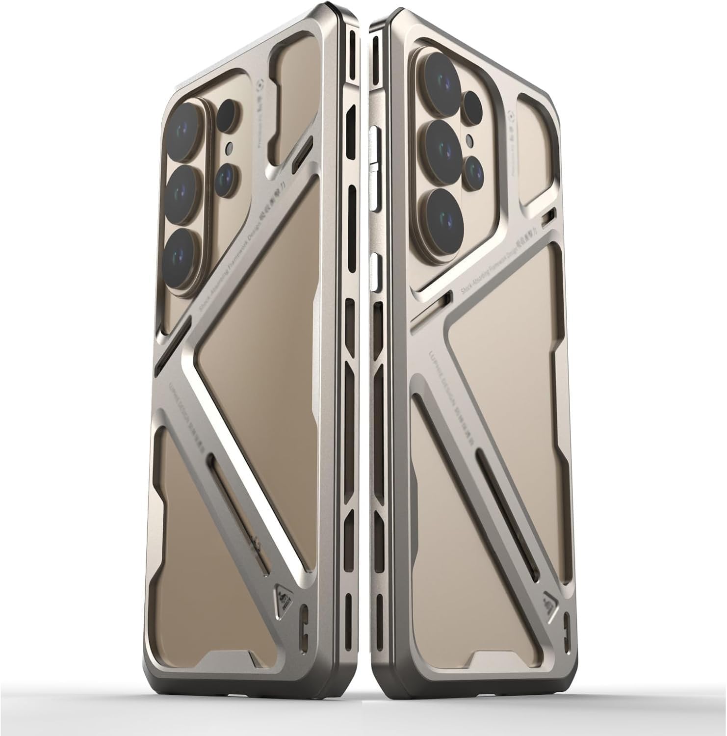 Metal Case for Samsung Galaxy S26 Ultra, Hollow Back Shockproof Military Grade Shell, Titanium Alloy Minimalist Protection Cover(Purple)