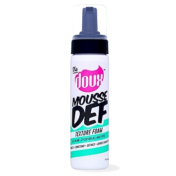 The Doux Multi-Use Mousse for Curly Hair The Doux Mousse Def Texture Foam for Styling, Curl Definition, Volume & Shine Curl Cream Alternative for Textured Hair & Natural Hair Styles