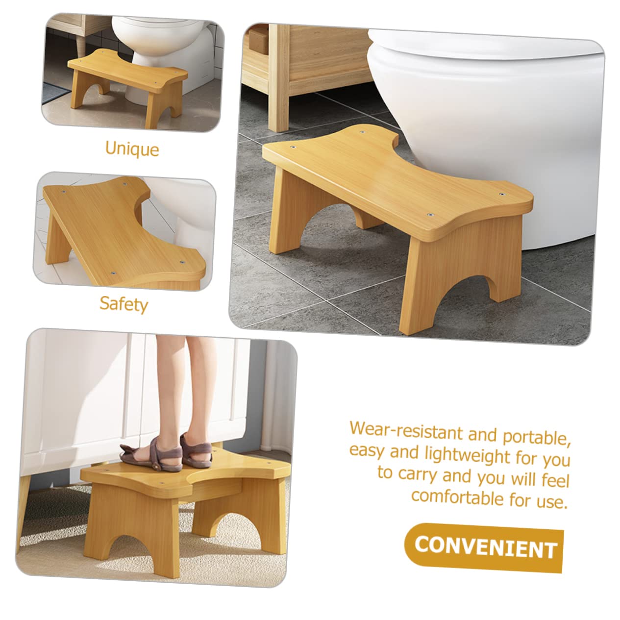 MAGICLULU 2st Fußbank Topfstuhl Hocker Für Toilettenfüße Schemel Outdoor-tritthocker Bad Tragbare Toilette Töpfchen Trainingstoilette Stühle Wc-sitzbezug Töpfchen Hocker Toilettenstuhl Holz