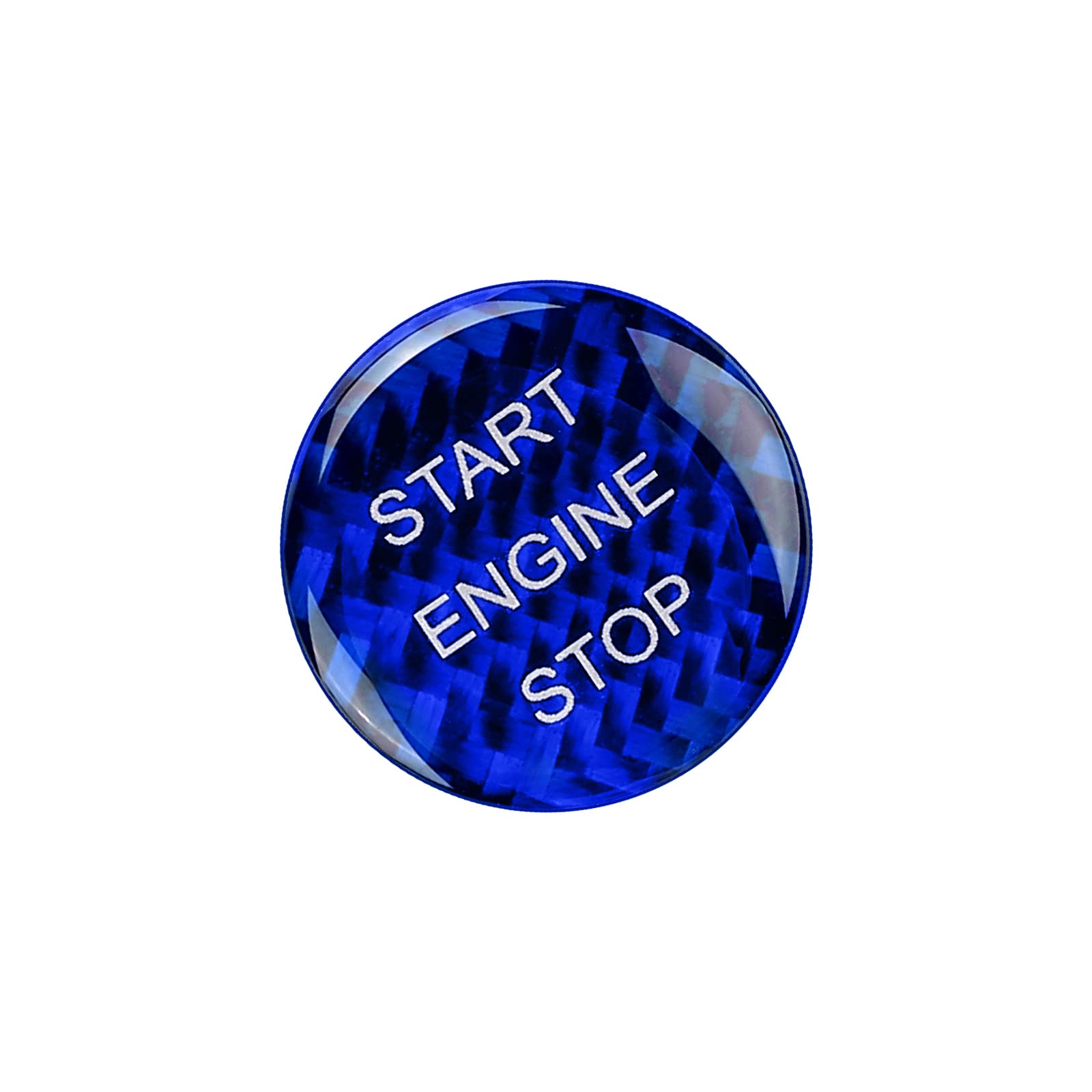 Compatible with Carbon Fiber Engine Start Stop Button Cover Sticker Start Lgnition Sticker for BMW 1 2 3 4 5 6 7 Series X1 X3 X4 X5 X6 F30 F10 F01 F32 F15 F25 G30 G31 G11 G12 (1pcs Blue)