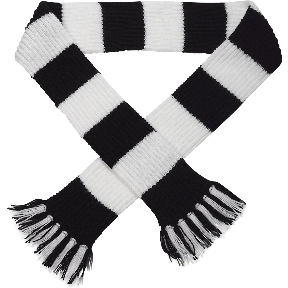 Premier League Striped Football Scarf Kit - Knitting Pattern & Wool (Swansea City - Black/White) — image 1