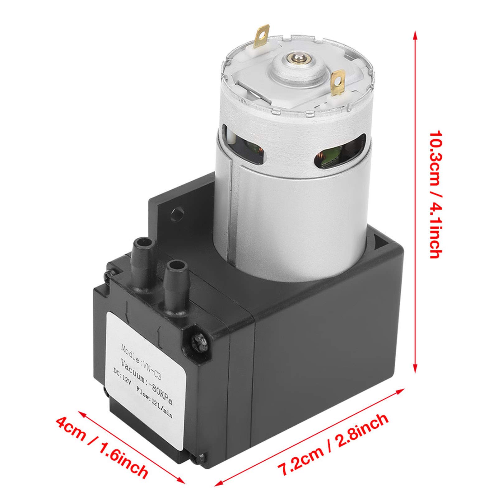 Mini pompa per vuoto DC 12V pompa di aspirazione Mini compressore d'aria 80KPa portata di vuoto 12L/min per gas