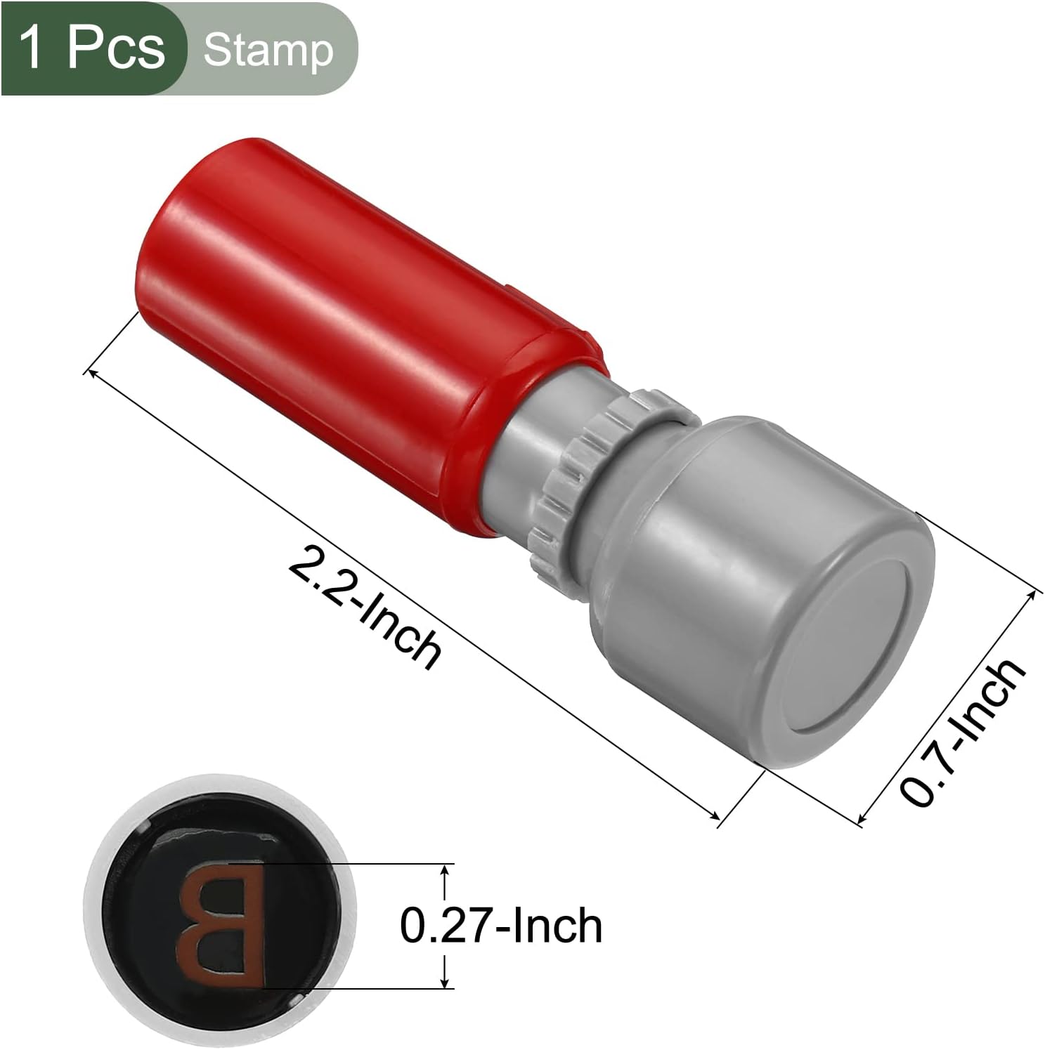 YOKIVE Letter Stamp, Alphabet Character Stamper with Ink Decorate Postcards, Great for Classroom, Festivals (Red, Letter B)
