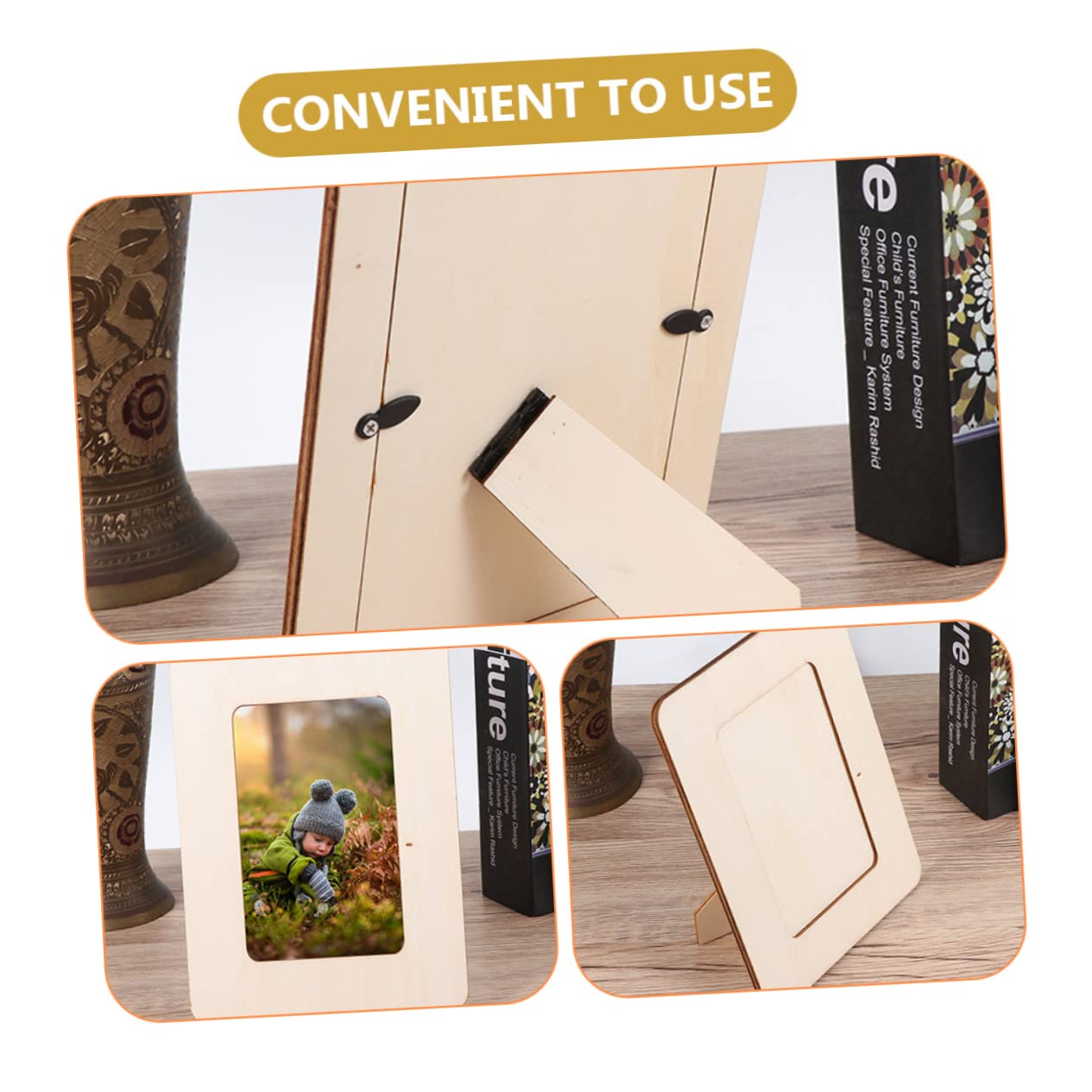 COHEALI Wooden Picture 3pcs Kids Artwork Frames DIY Painting Craft Perfect Present