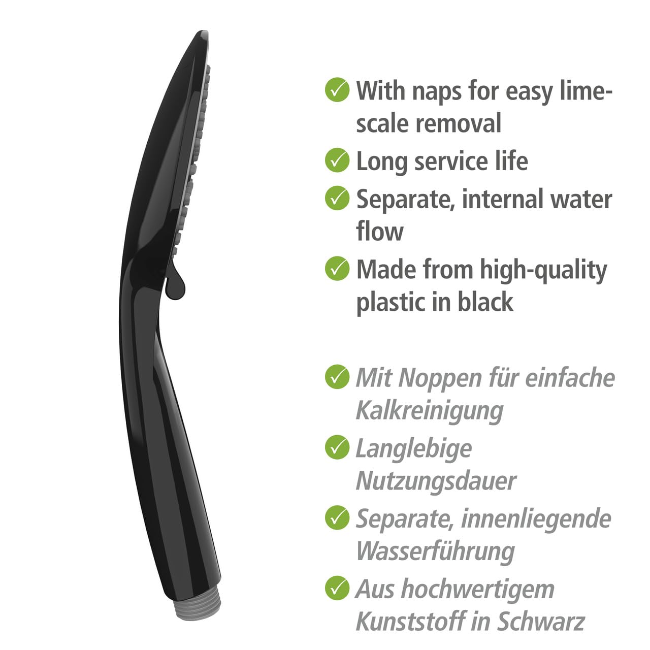 Set doccia Wenko Young Line 25451100 Nero opaco Acciaio inossidabile ? 19 mm 66 cm
