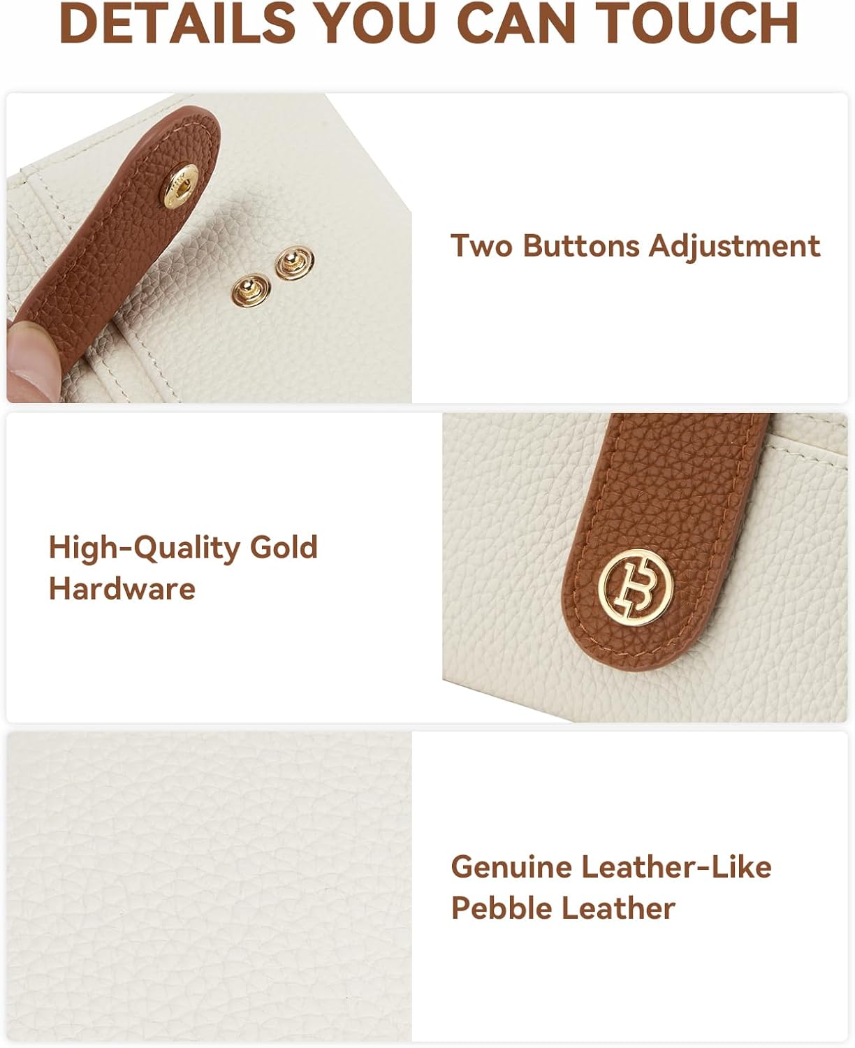 BOSTANTEN Slim Wallet for Women Small RFID Blocking Credit Card Holder Leather Bifold Wallets with Zipper Coin Pocket Beige&Brown - Image 3