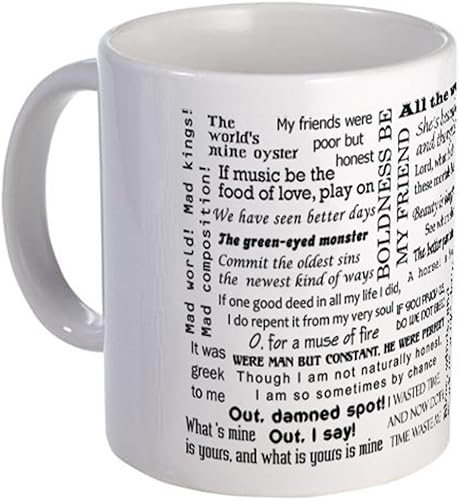 Taza de 11 onzas  Complete Works of Shakespeare Mug  S White "
