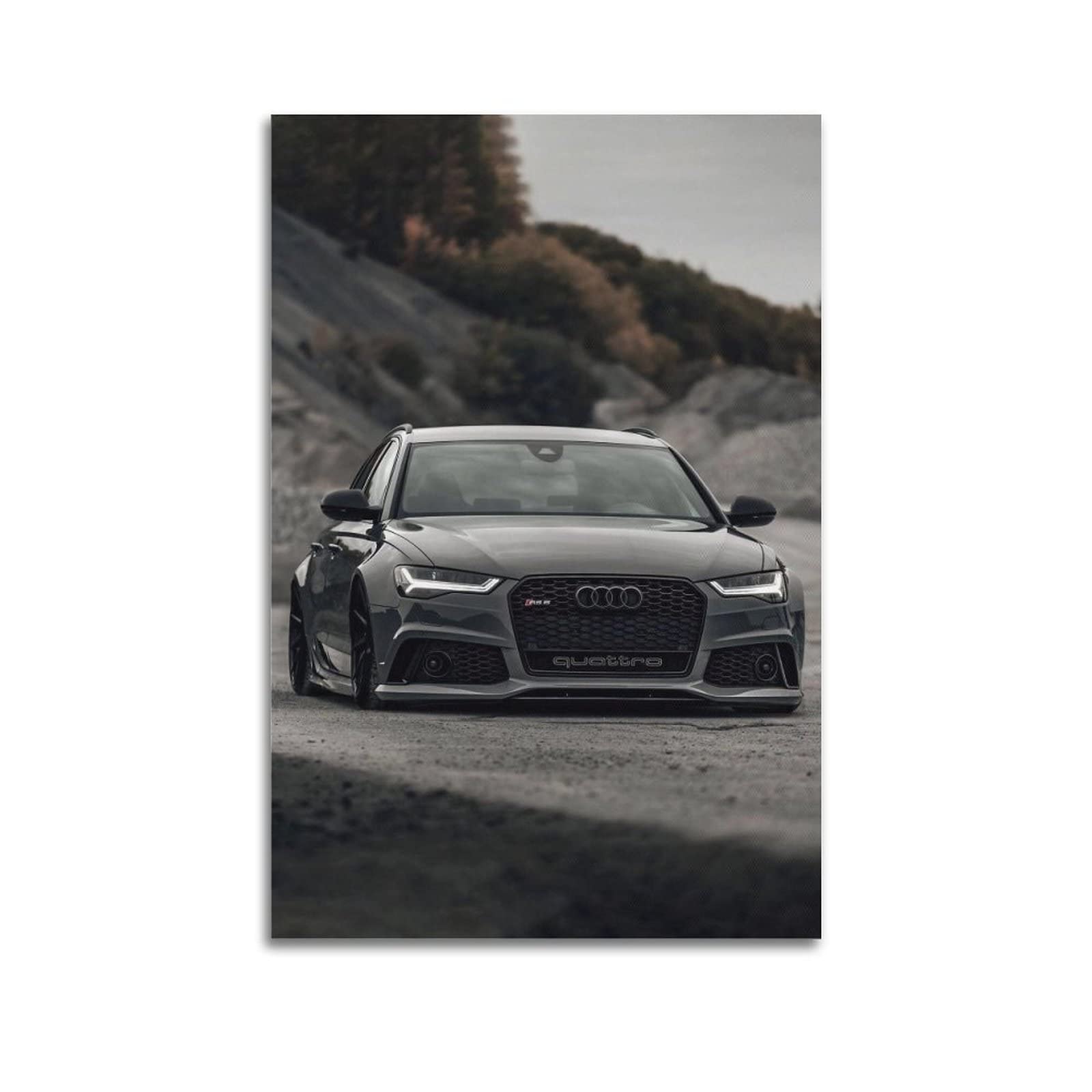 HALOUBSport Car Poster for Audi RS6 Supercar JDM Car Decorative Painting Canvas Wall & Art Picture Print Family Bedroom Decor 12x18inch(30x45cm)