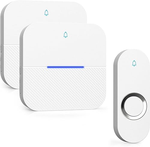 Miniatura 9 de AIDA - Timbre inalámbrico iluminado, timbre de puerta impermeable para el hogar de 1,000 pies de alcance, 5 niveles de volumen con 58 timbres