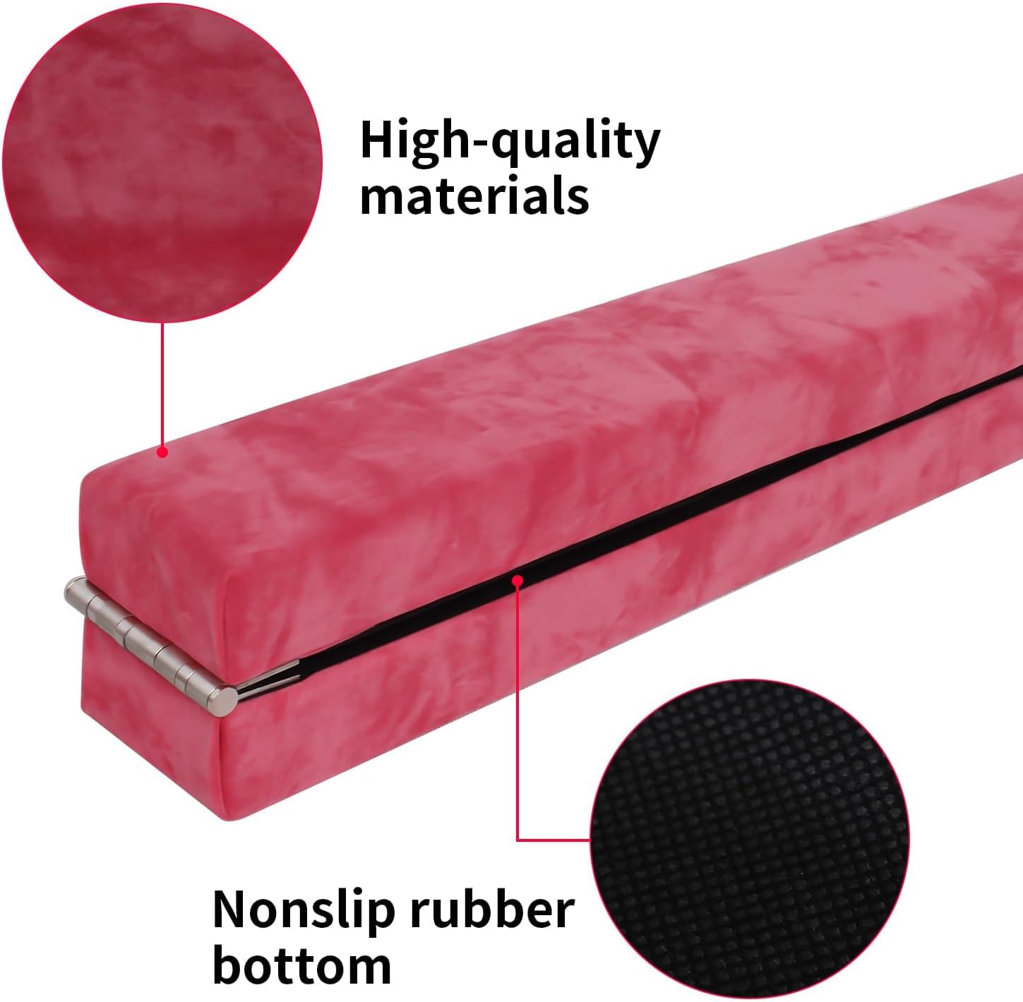 Poutre d'équilibre, barre de gymnastique violette 2,1 m, équipement de gymnastique pliable en daim synthétique pour la maison, la gym, l'entraînement, le sport, cadeau d'anniversaire