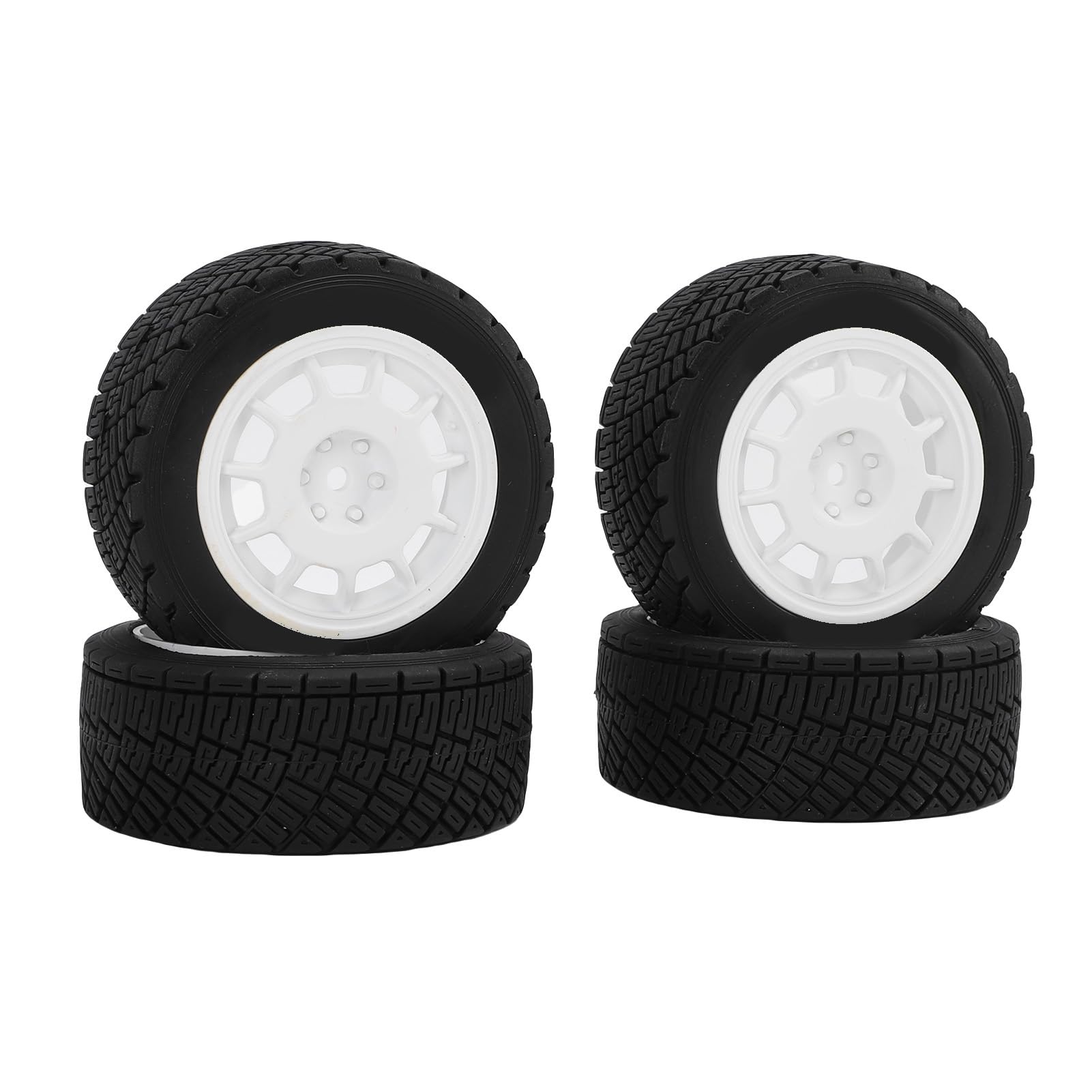Buachois Pneumatici per Auto RC, 4 Pezzi Gomma Sostituzione per Modellini 12mm Antiscivolo Design Testurizzato, Ruote per Veicoli Radiocomandati Giocattolo