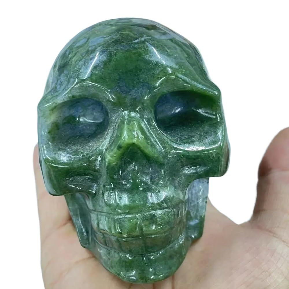 RVBLRDSE Green Fluorite Stone Bone Witchcraft Skull Crystal Home Decor(300-450g) Gemstone Stone