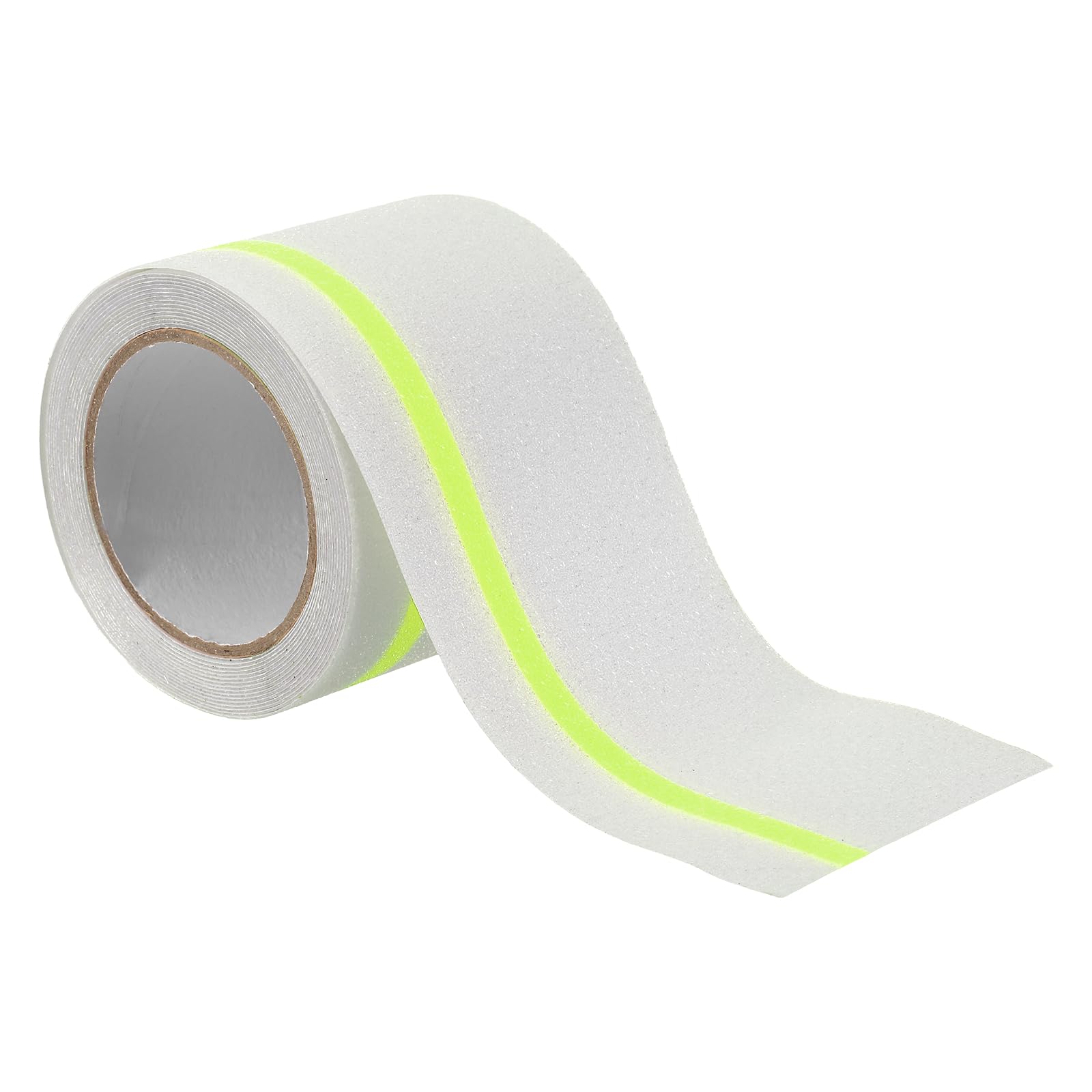 sourcing map 10cm x 5m Anti Slip Traction Tape, Clear Grip Tape with Green Glow, Waterproof Non Skid Strips for Indoor or Outdoor Stairs Steps, and Other Smooth Surfaces