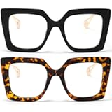 Oversized Blue Light Glasses for Women&comma; Anti Fatigue Prevent Headache Computer Eyeglasses