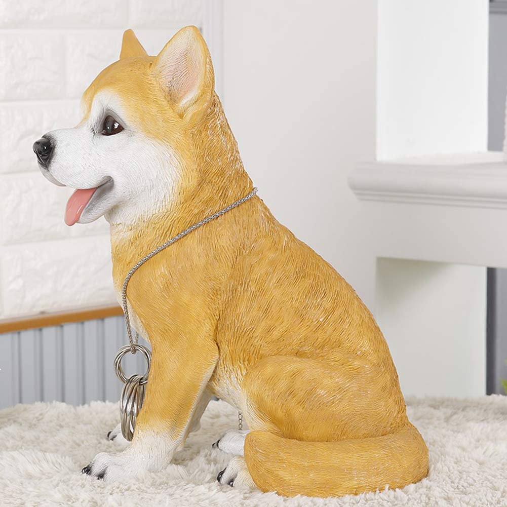Hund Statue Modell, Akita Shiba Inu Hund Skulptur Harzmodell Bemalt Dekoratives Handwerk Heimdekoration Neuheit Desktop Geschenk