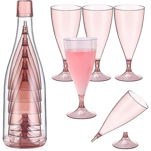 FRENYEAR Plastic Wine Glasses + Flutes Set