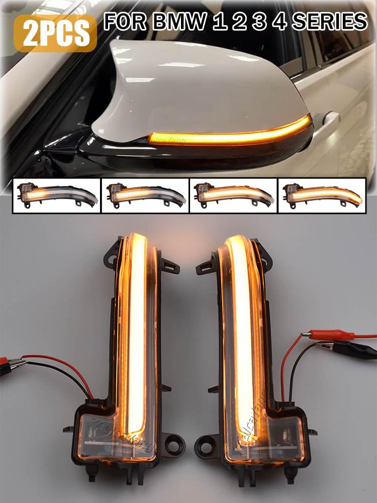 dinamiche indicatori di direzione una coppia specchio luci led per F20 F21 LCI F22 F23 F87 M2 F30 LCI F31 LCI F34 GT F32 F33 F36 i3 I01 X1 E84 Serie 1 2 3 4 (Trasparente)