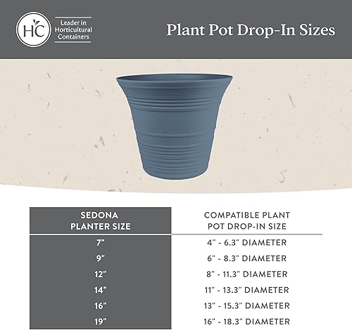 Miniatura 7 de The HC Companies 16 Inch Sedona Round Self Watering Planter - Decorative Lightweight Plastic Plant Pot for Indoor Outdoor Plants Flowers Herbs,