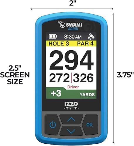 Miniatura 6 de Izzo SWAMI 6000 Handheld Golf GPS resistente al agua, la pantalla de color grande se monta magnéticamente al marco del carro