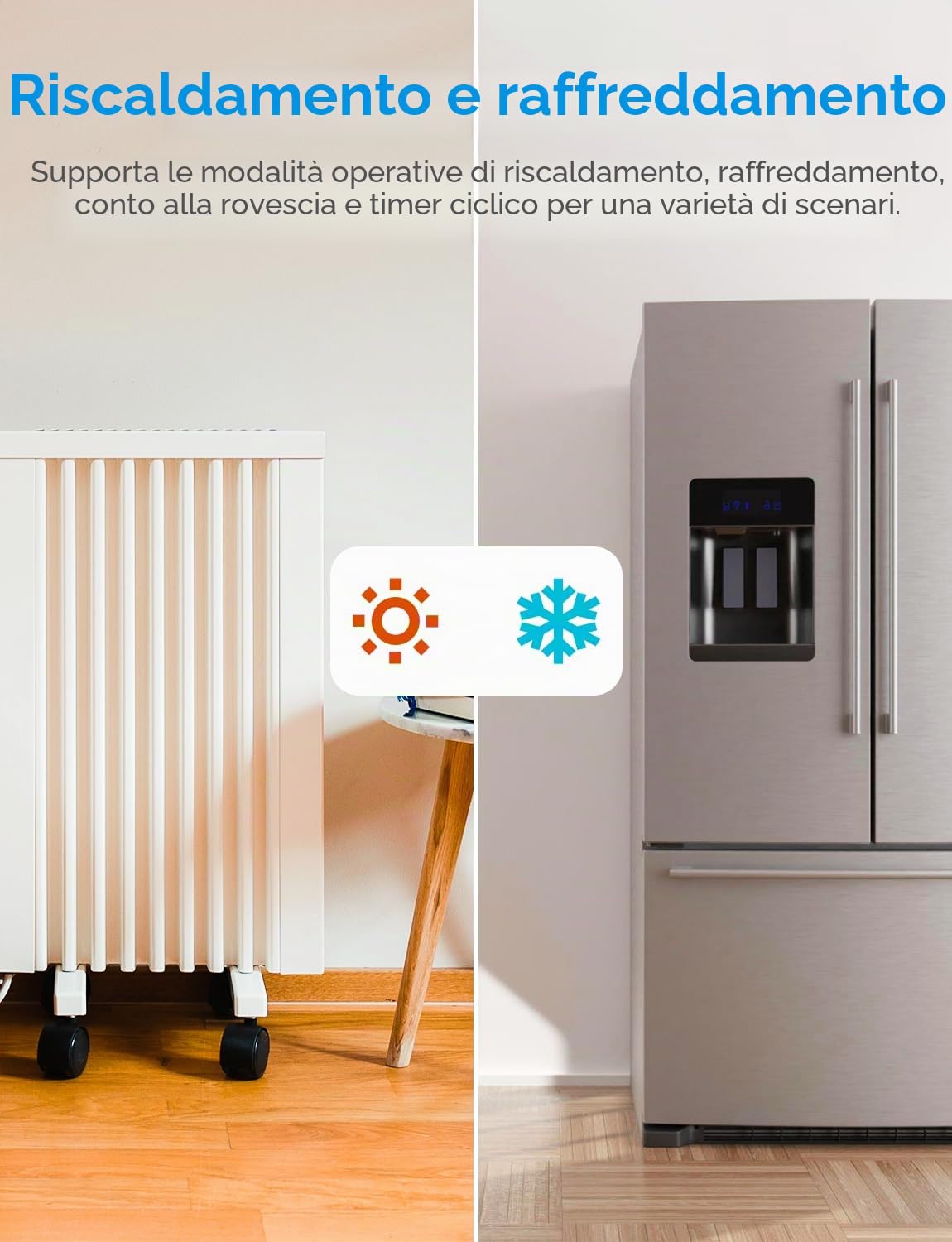 Meross Regolatore di temperatura Smart Termostato Presa per HomeKit Digitale WiFi Termostato Riscaldamento Presa con Sonda per Riscaldamento e Raffreddamento 16 A, 2,4 GHz
