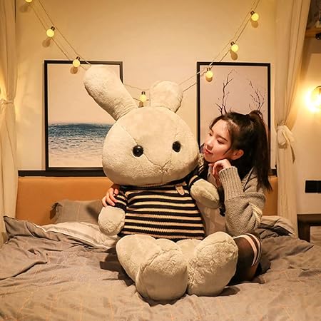 Amazon ウサギ ぬいぐるみ 抱き枕 特大 お人形 添い寝 かわいい うさぎ縫い包み 癒し系 ふわふわ マシュマロ 部屋 ソファー インテリア おもちゃ 贈り物 女の子 お誕生日プレゼント バレンタインギフト ぬいぐるみ おもちゃ
