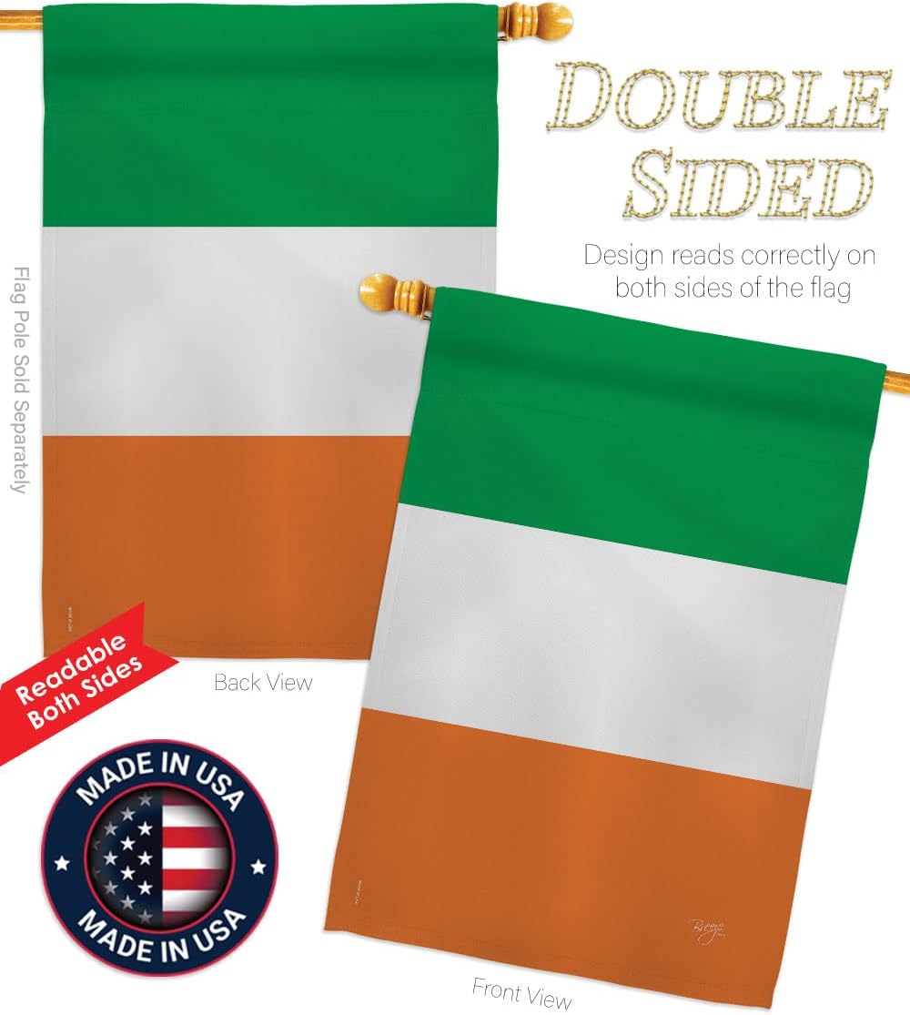 Irish Flag Ireland Home Decor Banner St Patrick Tapestry Shamrock Lucky Holiday Wall American Patio Decorations Small Lwan Garden March Clover Outdoor Erin go Bragh Gifts Made In USA