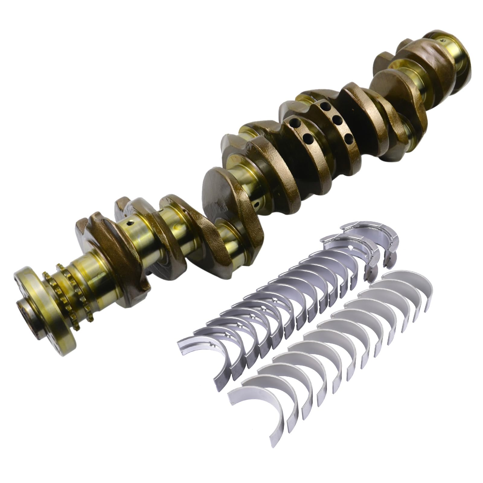 Vilebrequin avec paliers principaux et de bielle 11217799970 11217809375 Compatible avec N57D30 Série 7 F01 730D/735D Série 5 F10 530D Série 3 F30 330D/335D X6 3.0D/3.5D