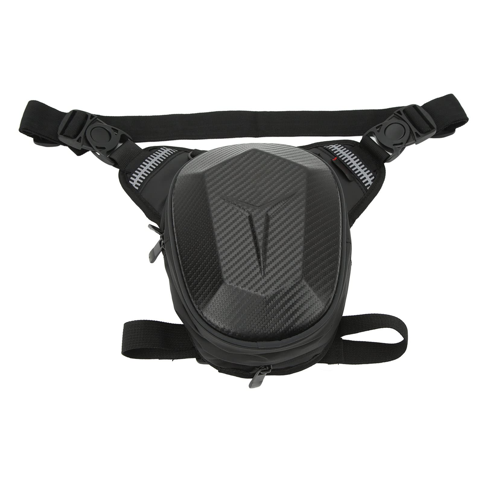 Oberschenkeltasche Verbesserte Wasserdichte Mehrzweck-Motorrad-reflektierende Reißverschlussstreifen-Wanderreise-Reise-Beintasche (Kohlefaser)