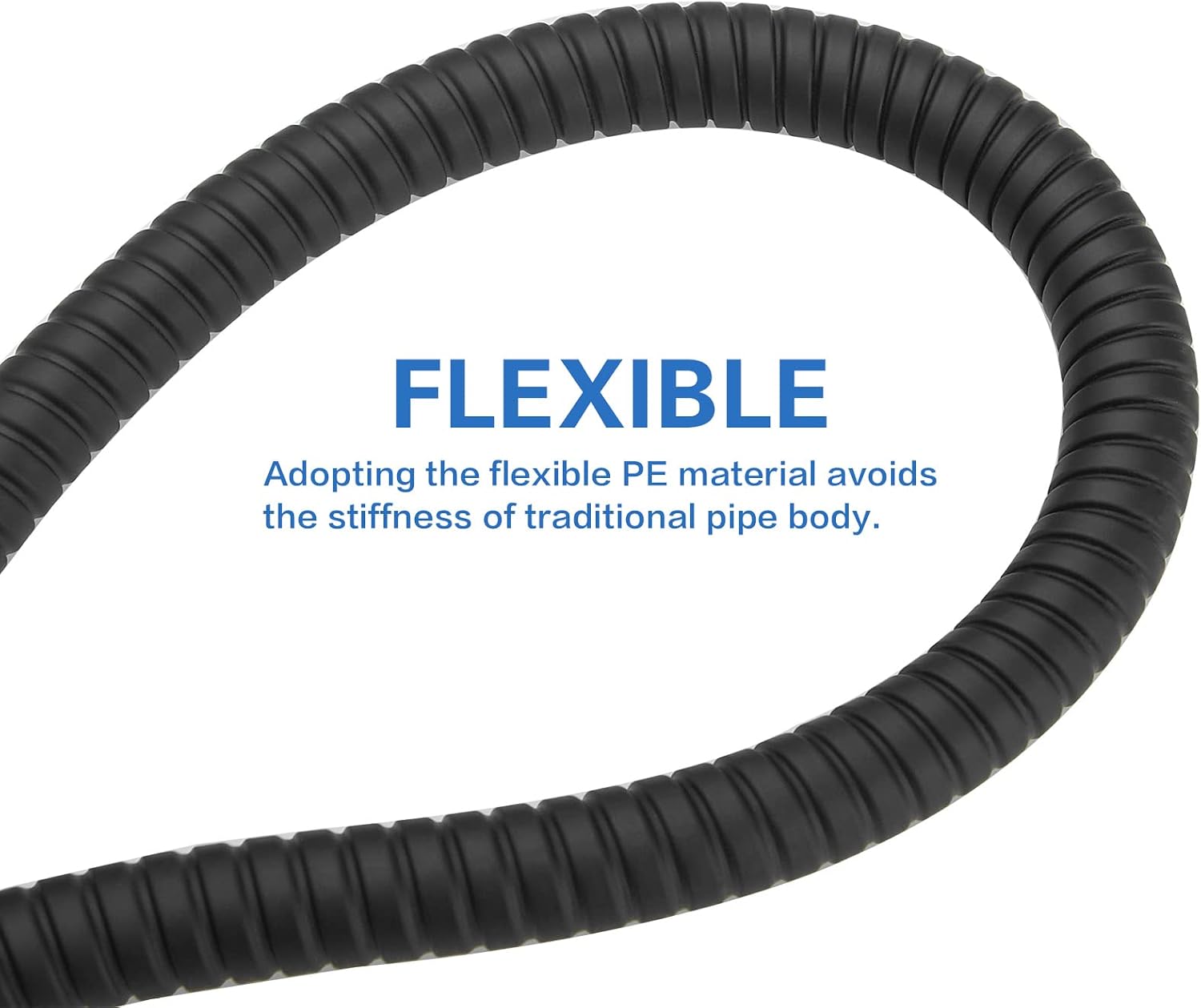 RUMOSE 118 inches Shower Hose Shower Head Extension Hose Extra Long Stainless Steel Shower Tube Attachment Flexible Handheld Shower Sprayer Hose, Matte Black